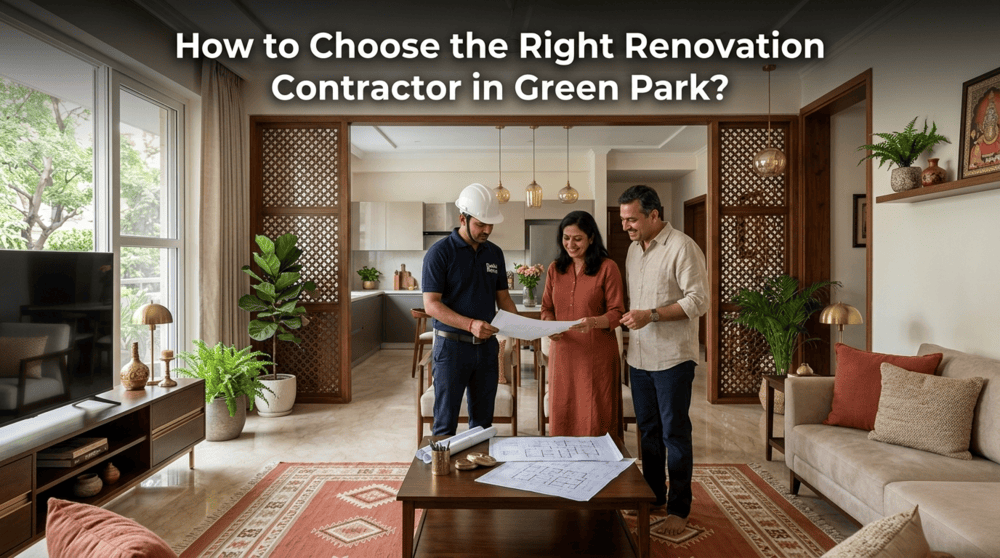 home renovation work by contractor in Green Park Delhi